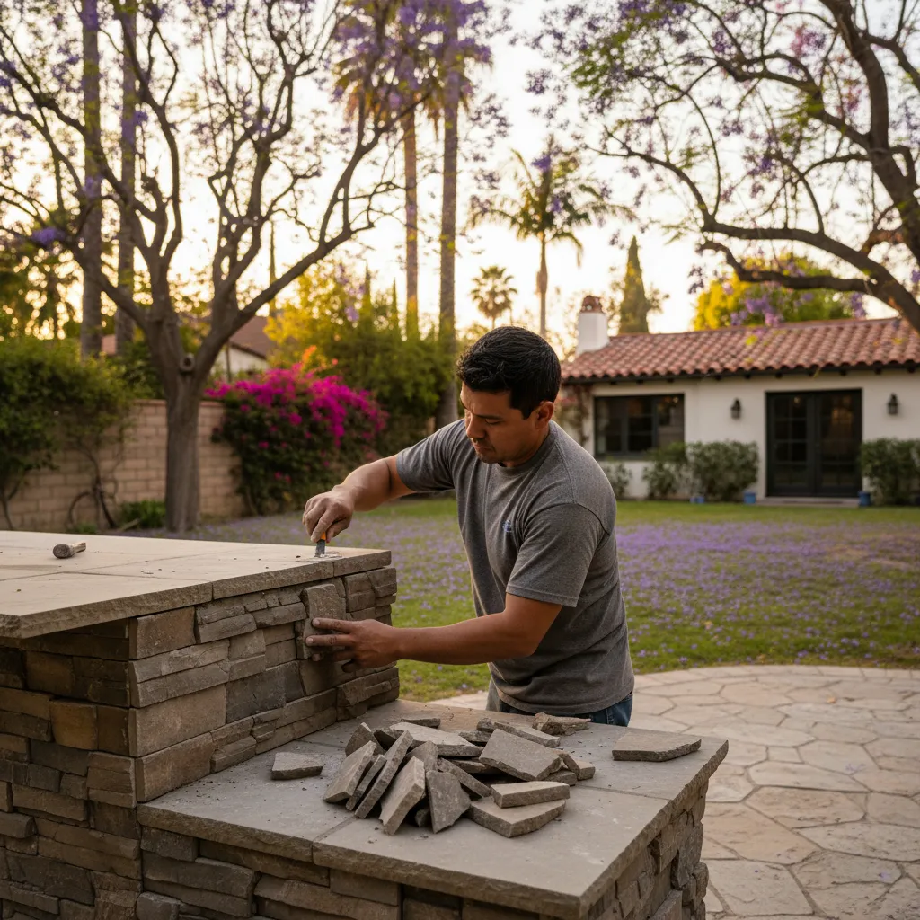 bbq island construction project 3 in Van Nuys