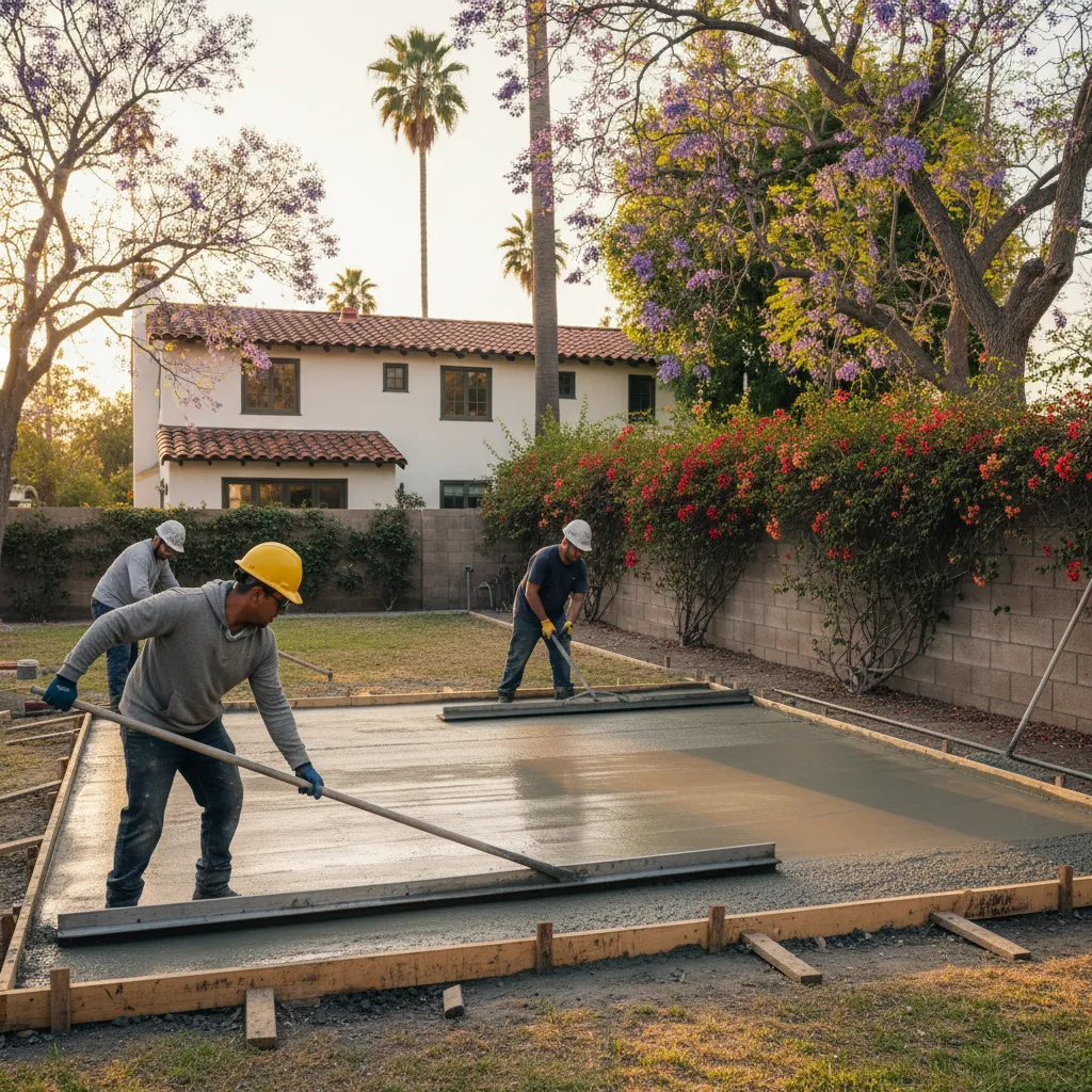 concrete patio installation project 1 in Van Nuys