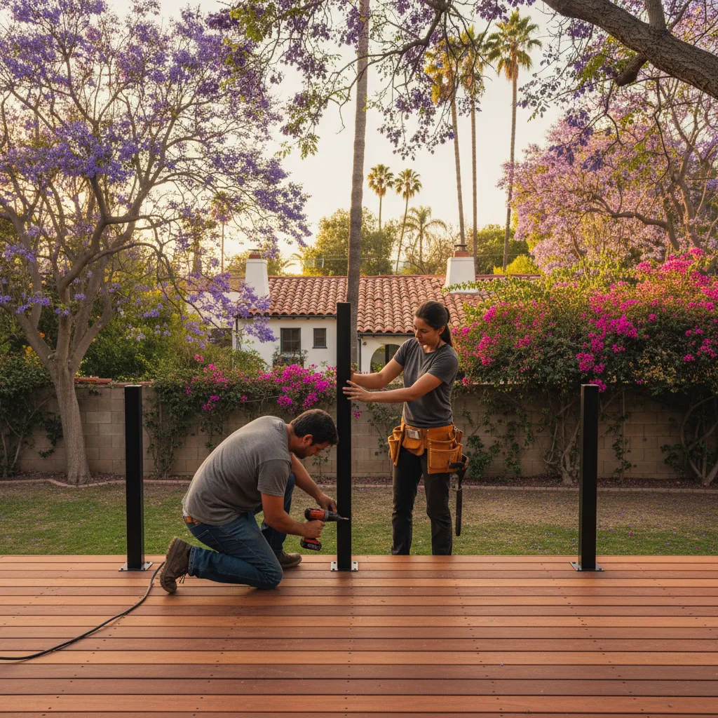 deck railing installation project 1 in Van Nuys