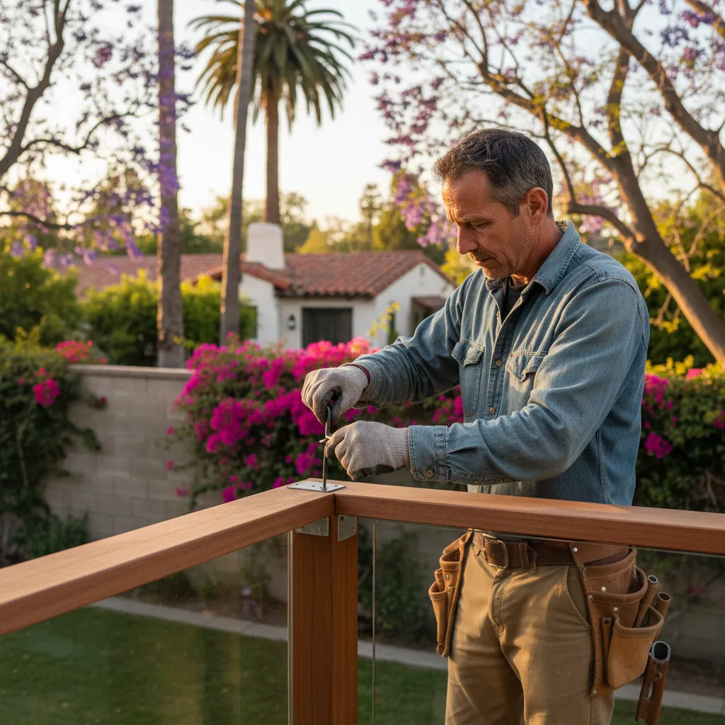 deck railing installation project 3 in Van Nuys