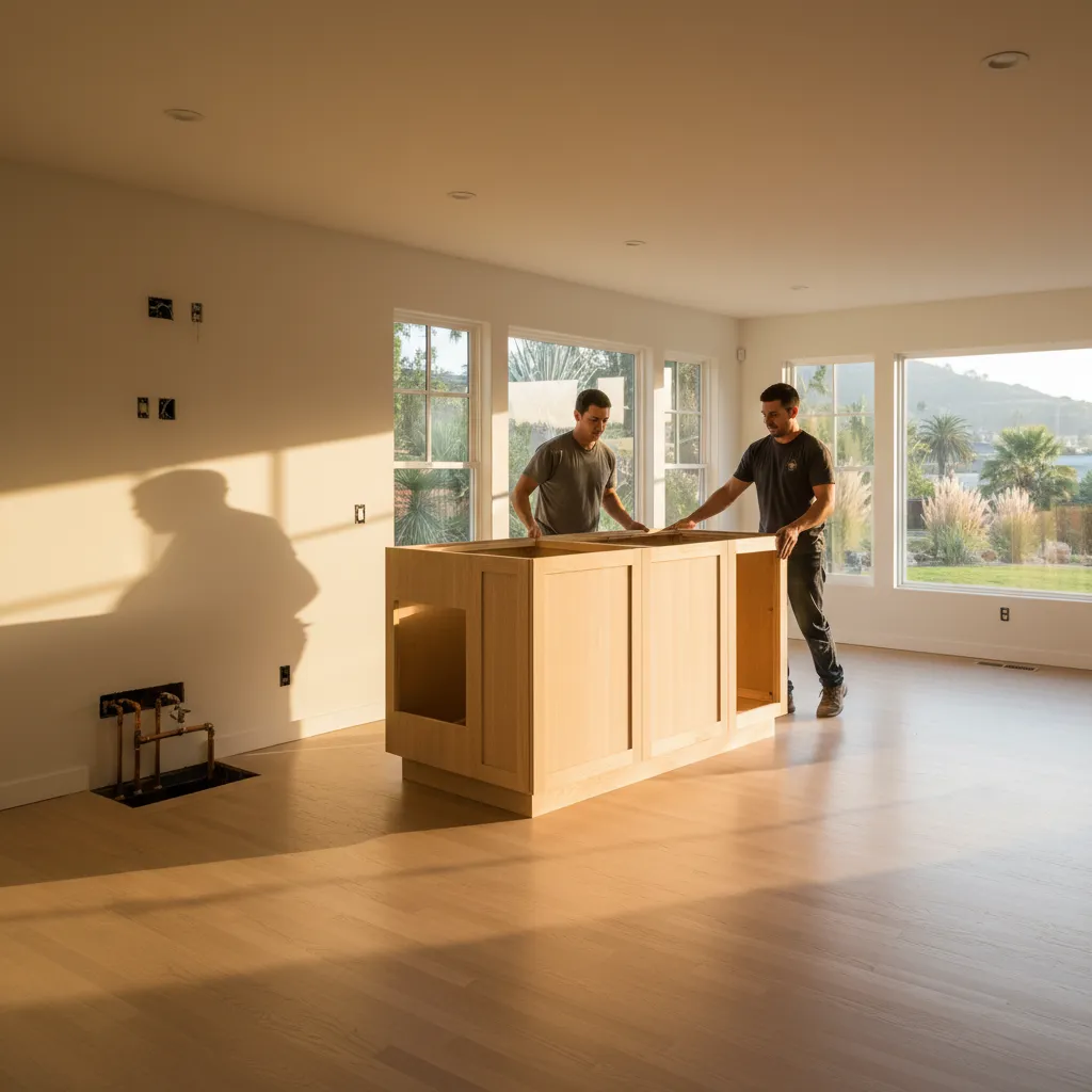 kitchen island installation project 1 in Van Nuys