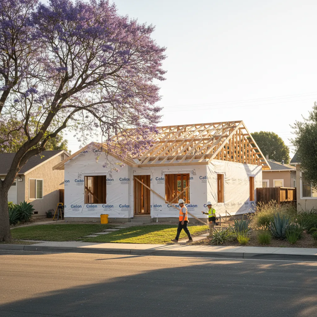 new build construction project 2 in Van Nuys
