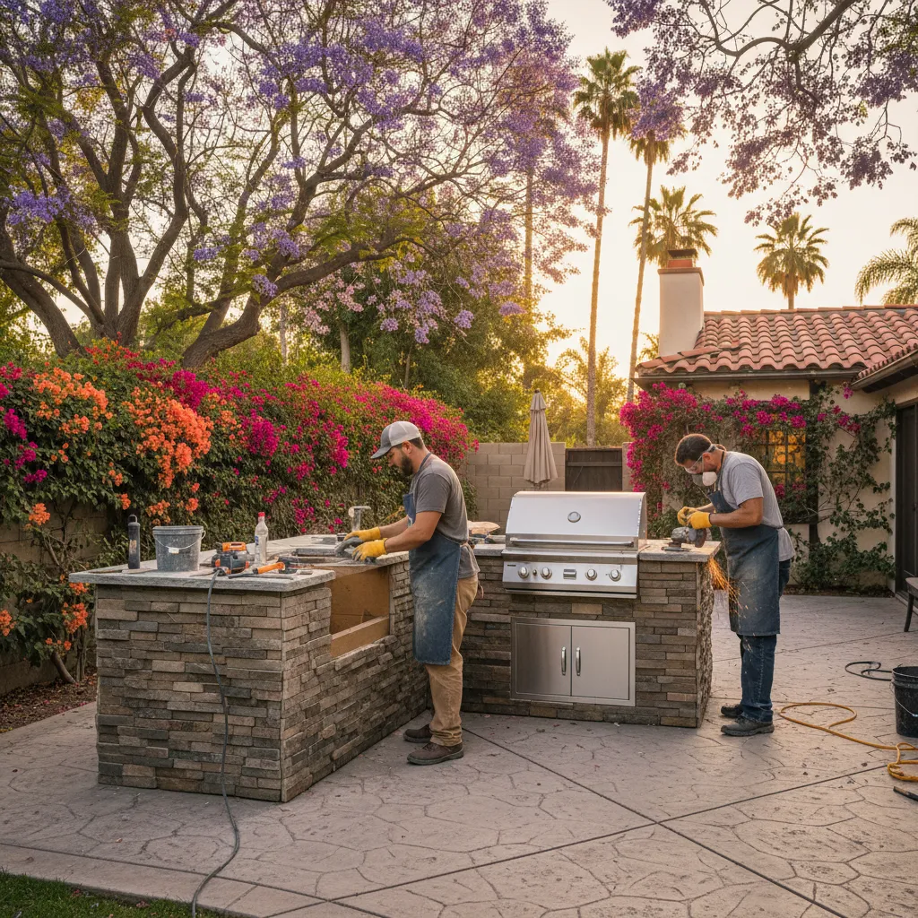 outdoor kitchen build project 1 in Van Nuys