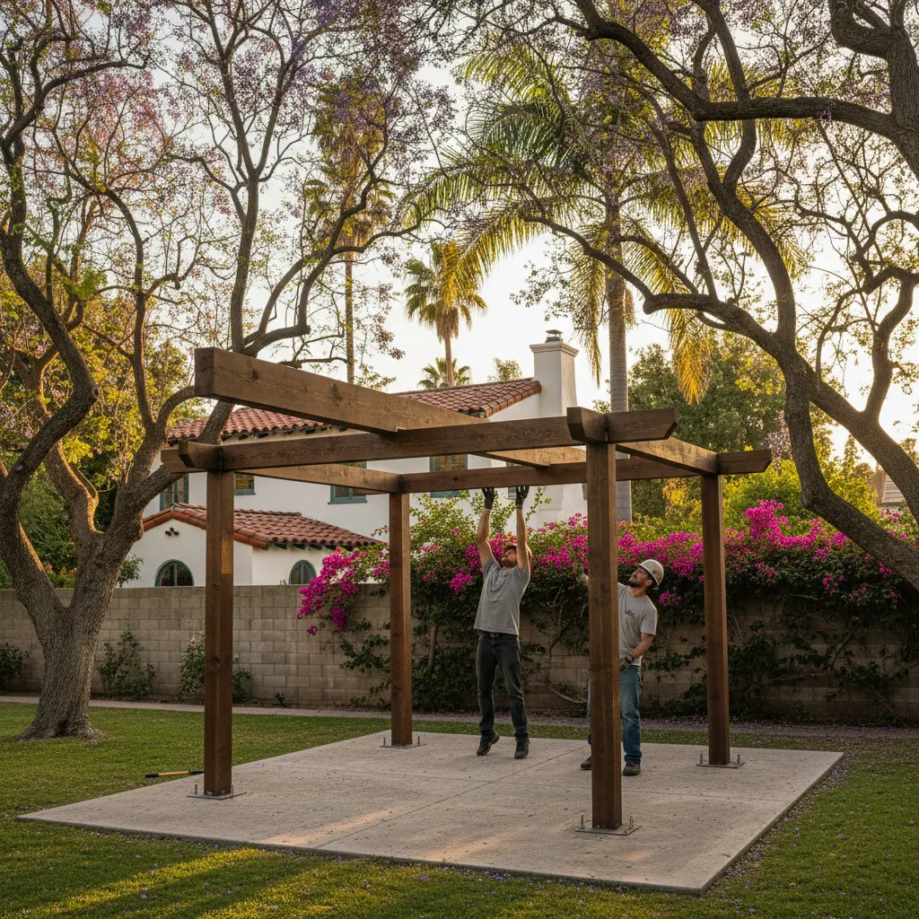 pergola installation project 1 in Van Nuys