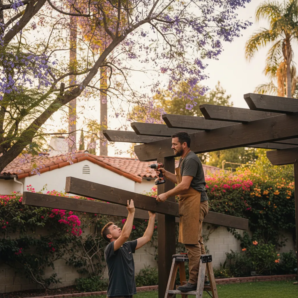 pergola installation project 3 in Van Nuys