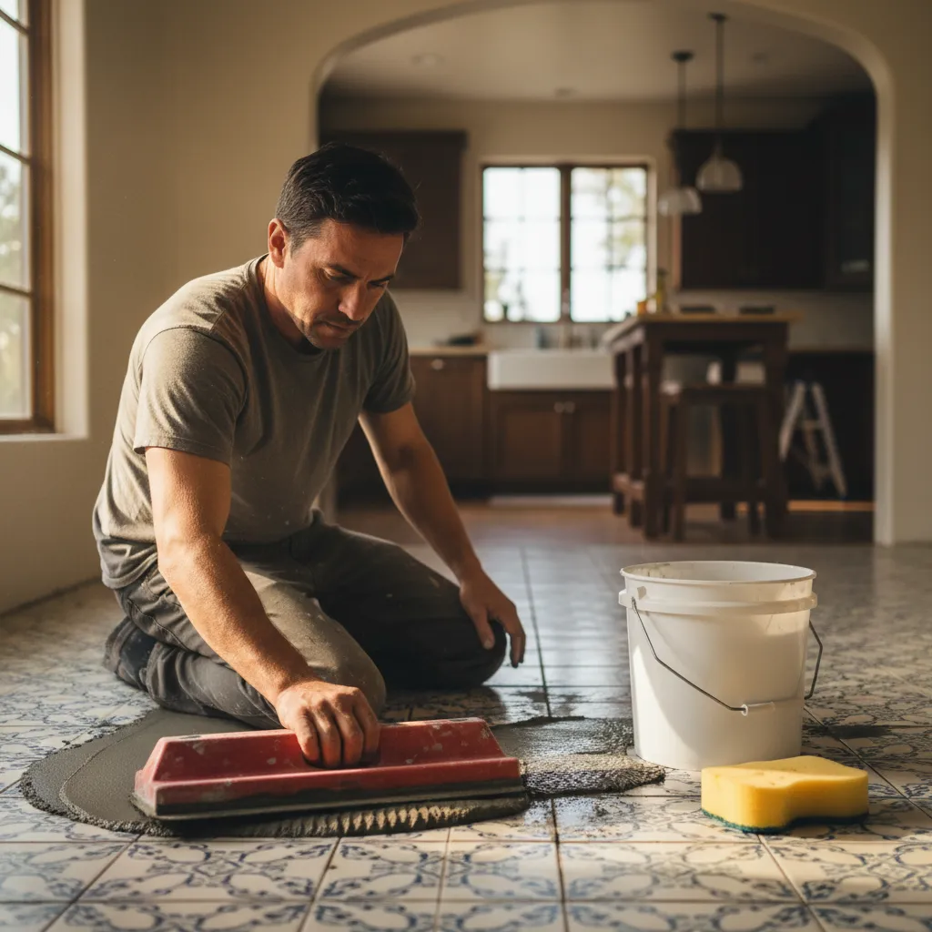 tile floor installation project 3 in Van Nuys