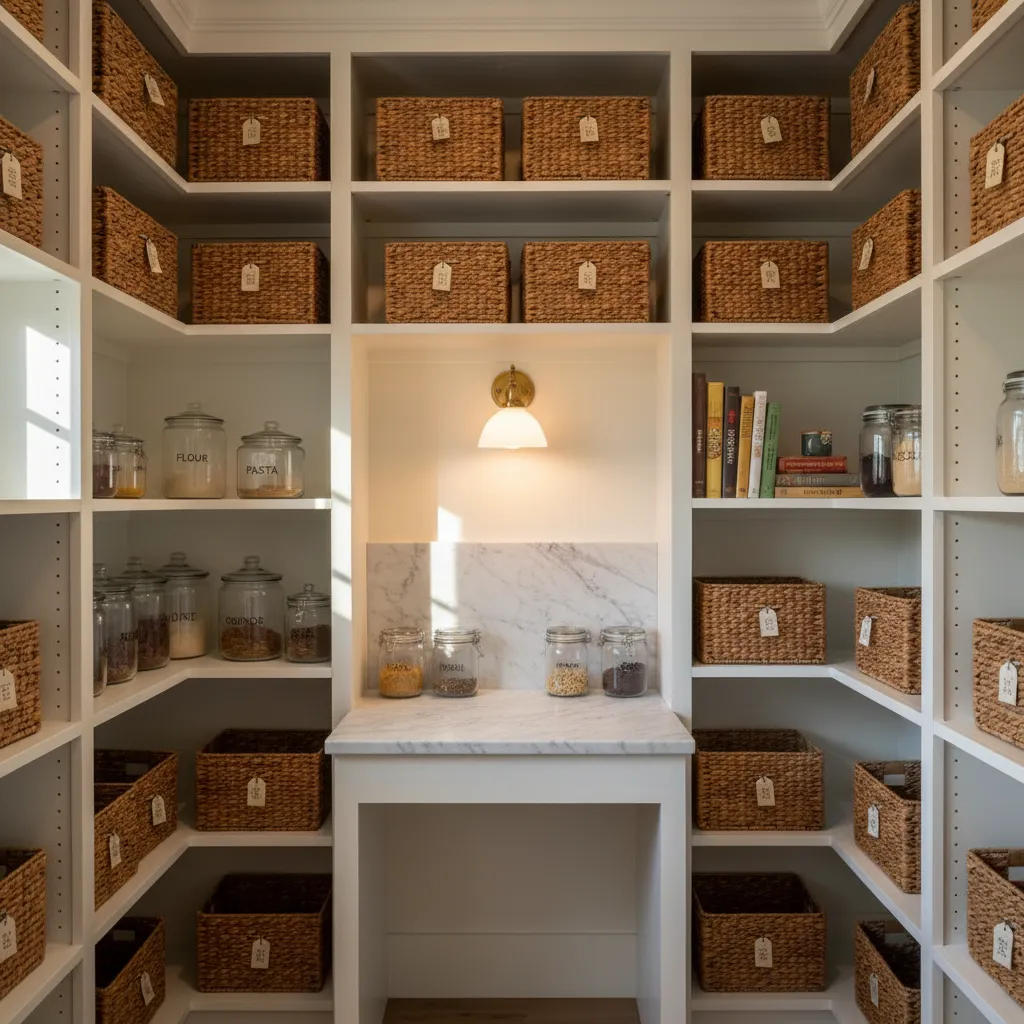 Walk-in pantry layout and design planning