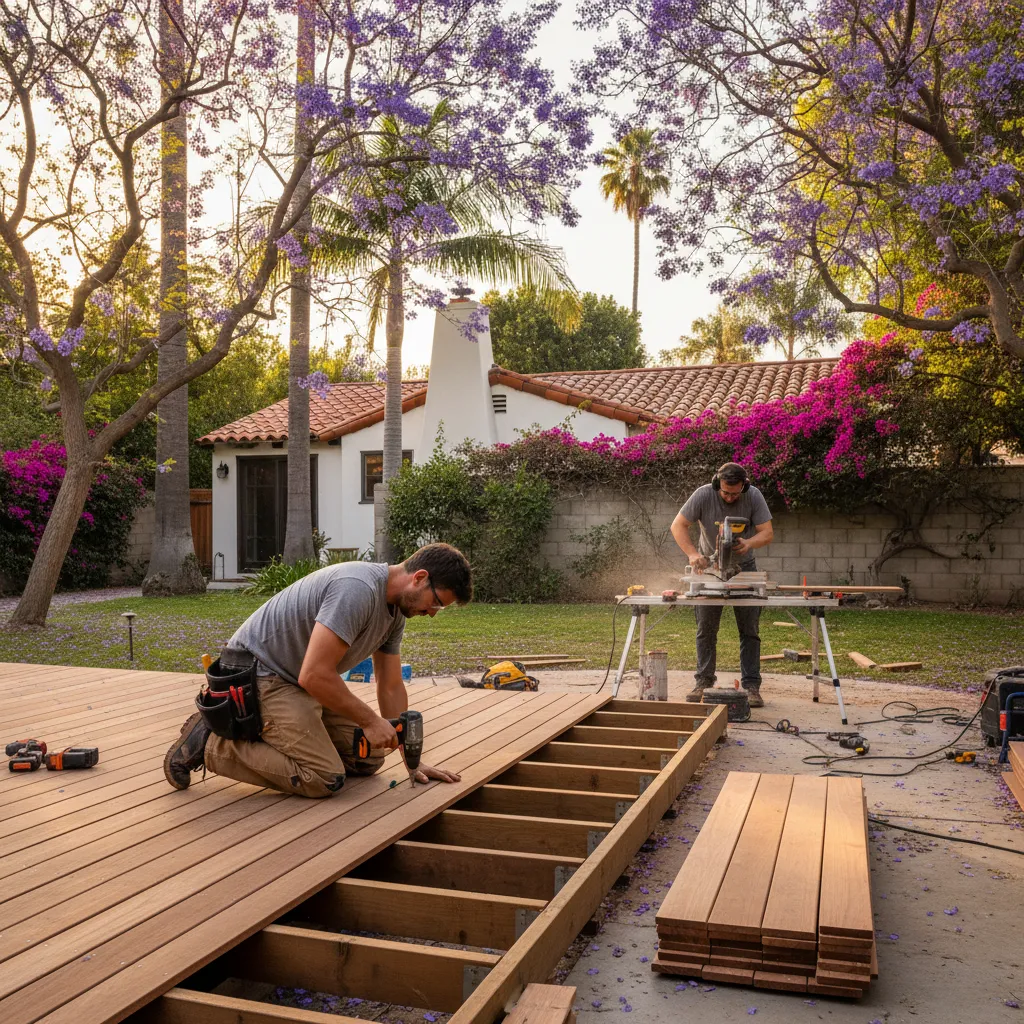 wood deck construction project 1 in Van Nuys