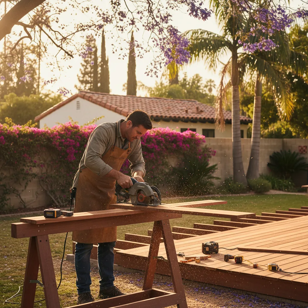 wood deck construction project 3 in Van Nuys